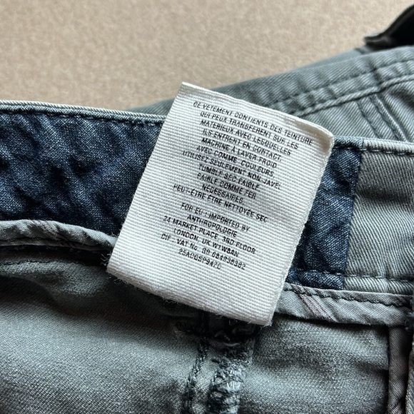 ANTHROPOLOGIE Daughters Of The Liberation Cargo Pants Ankle Zip Green - 29 - Picture 7 of 13